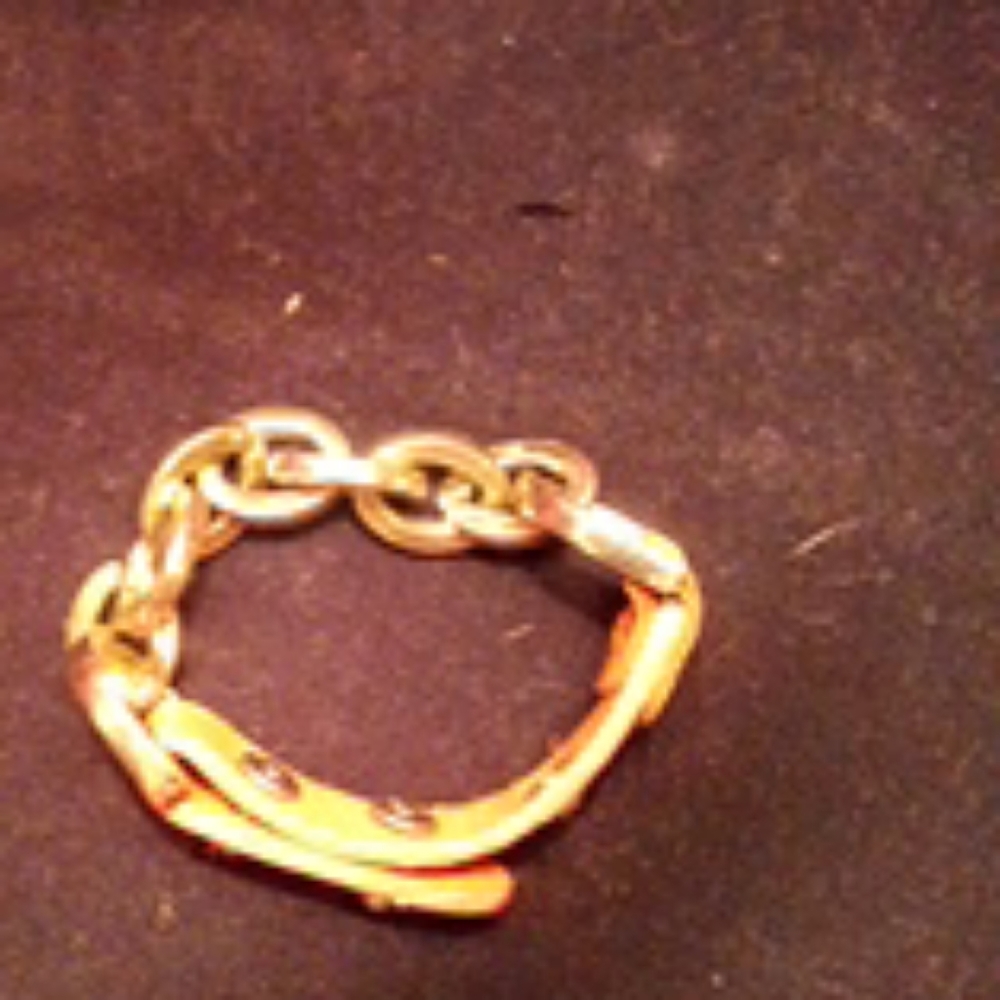 Orange leather N chains bracelet